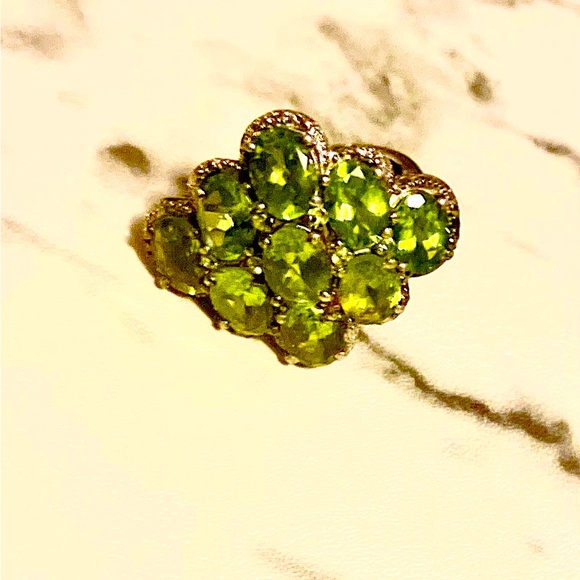 Exquisite925💚&14kGreen Peridot Ring!Size8aprox Era1890 - Picture 2 of 16